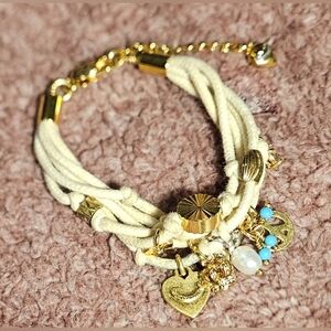 Retro Juicy Couture Pam & Gela White Multi Rope Charm Bracelet Multi Cord Charms